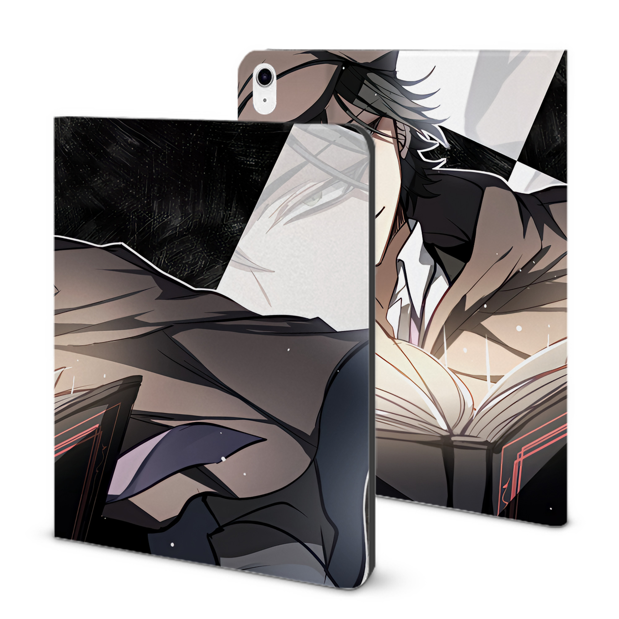（画像用） 文豪ストレイドッグス Bungo Stray Dogs IPad ケース ブック型 PUレザー TPU 耐衝撃 軽量 薄型 ペン収納なし 全面保護 IPad 各モデル対応